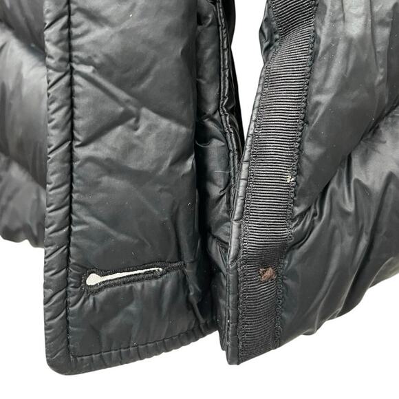 Abercrombie & Fitch Women's Black Fur Hooded Button Parka Puffer Coat Jacket S - Picture 5 of 7